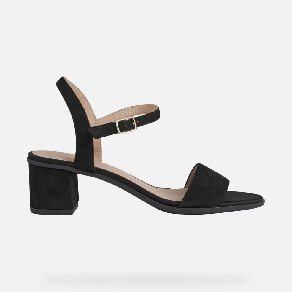 Respira™ | Zapatos con tacón | Geox AURELY 50 MUJER - SANDALIAS de mujer negro