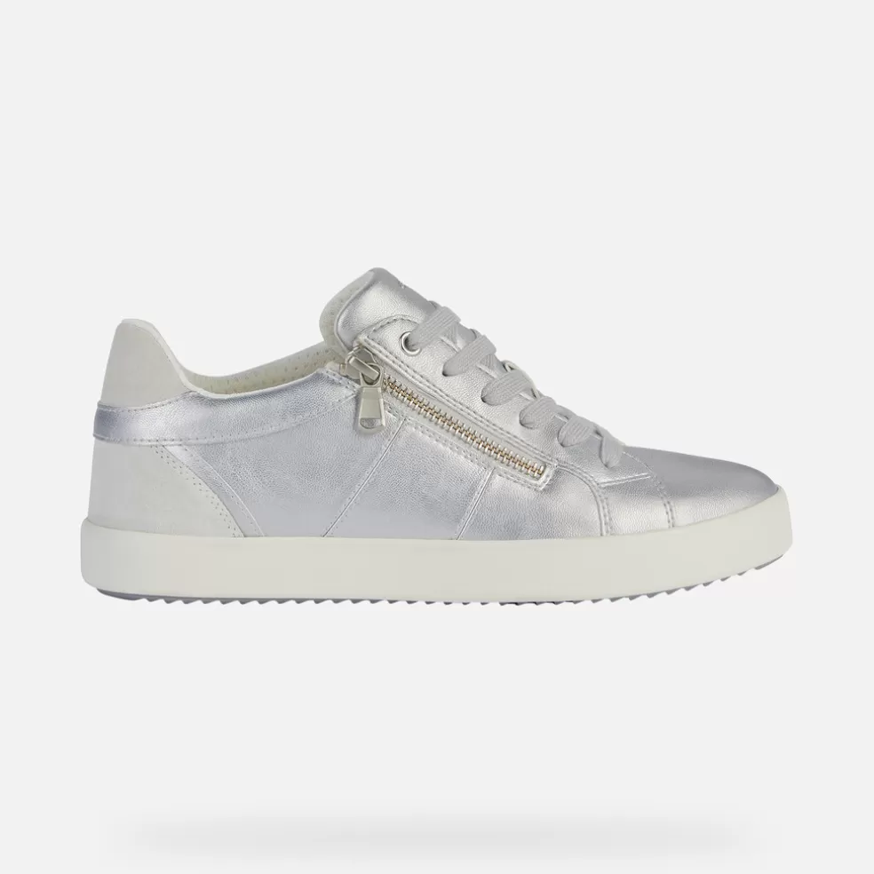 Respira™ | Sneakers | Geox BLOMIEE MUJER - SNEAKERS de mujer plateado/blanco lechoso