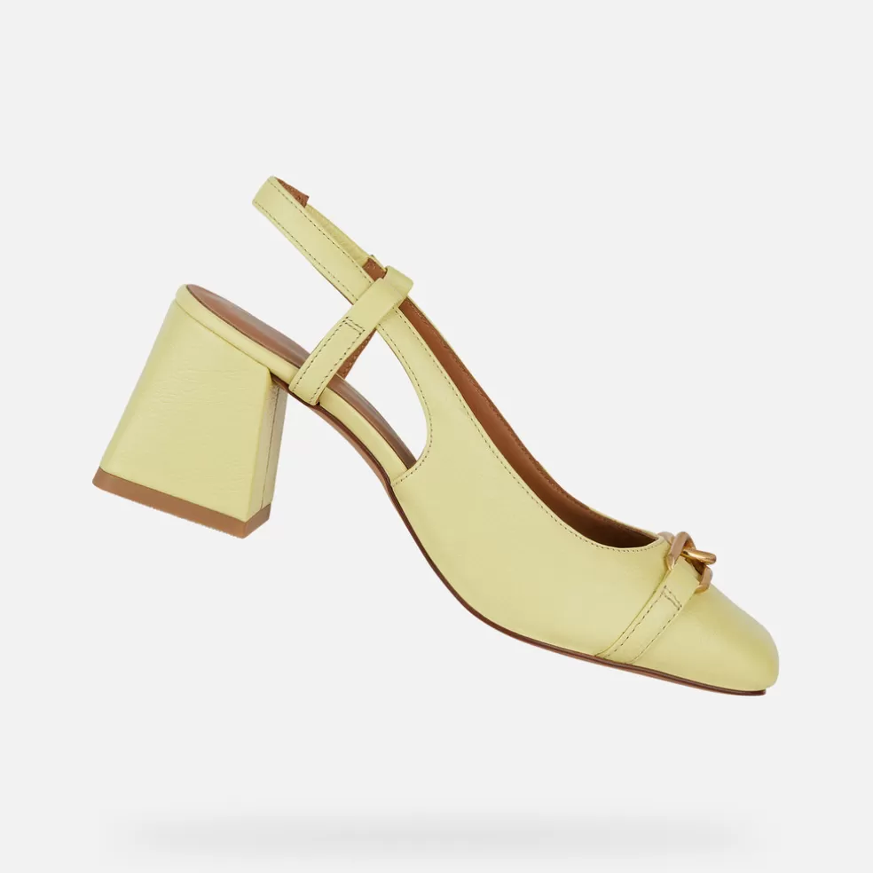 Respira™ | Zapatos con tacón | Geox CORONILLA MUJER - DÉCOLLETÉ de mujer amarillo claro