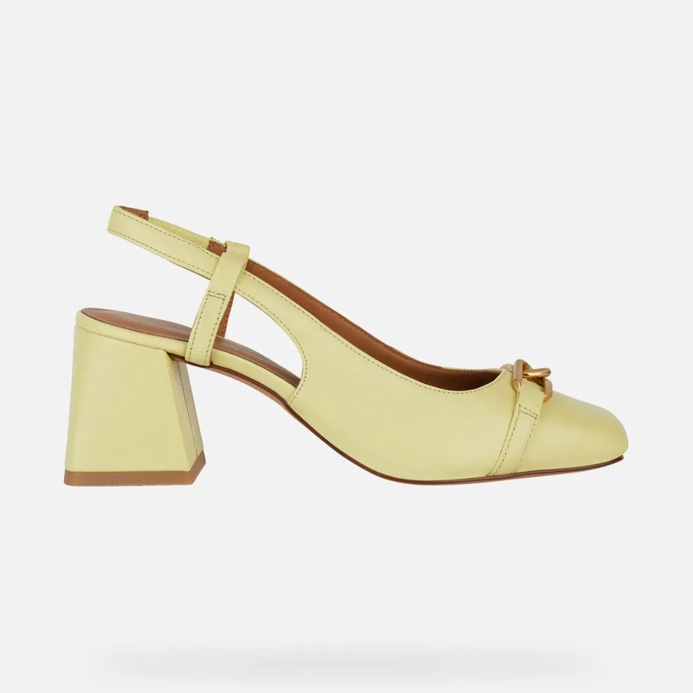 Respira™ | Zapatos con tacón | Geox CORONILLA MUJER - DÉCOLLETÉ de mujer amarillo claro