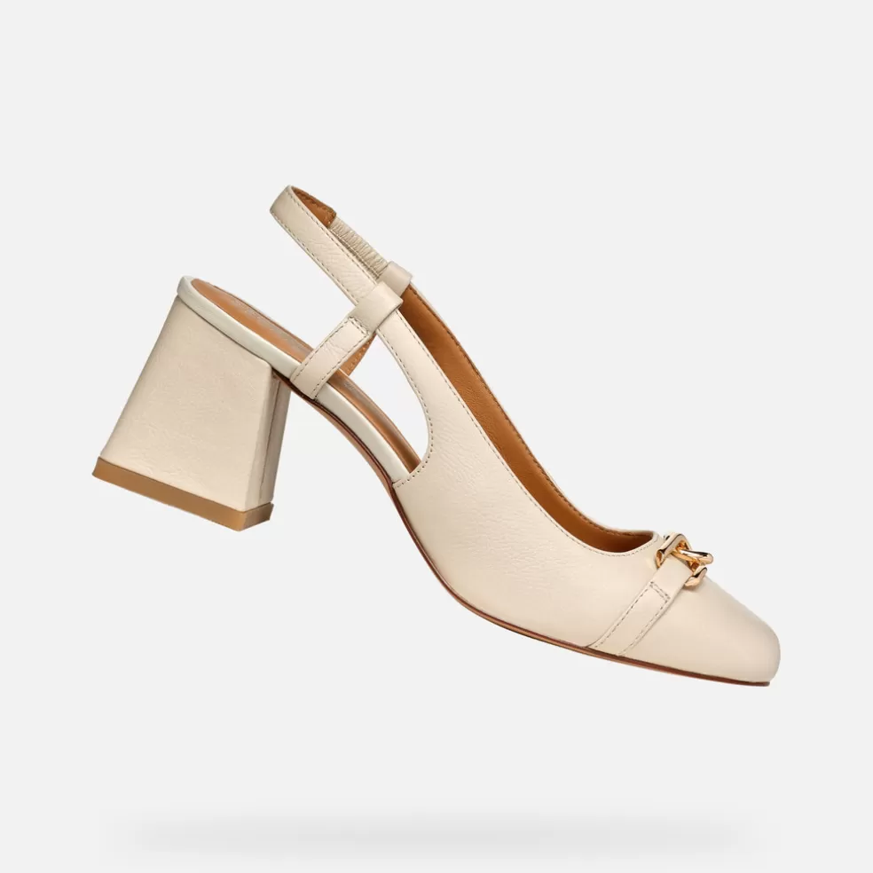 Respira™ | Zapatos con tacón | Geox CORONILLA MUJER - DÉCOLLETÉ de mujer beige claro