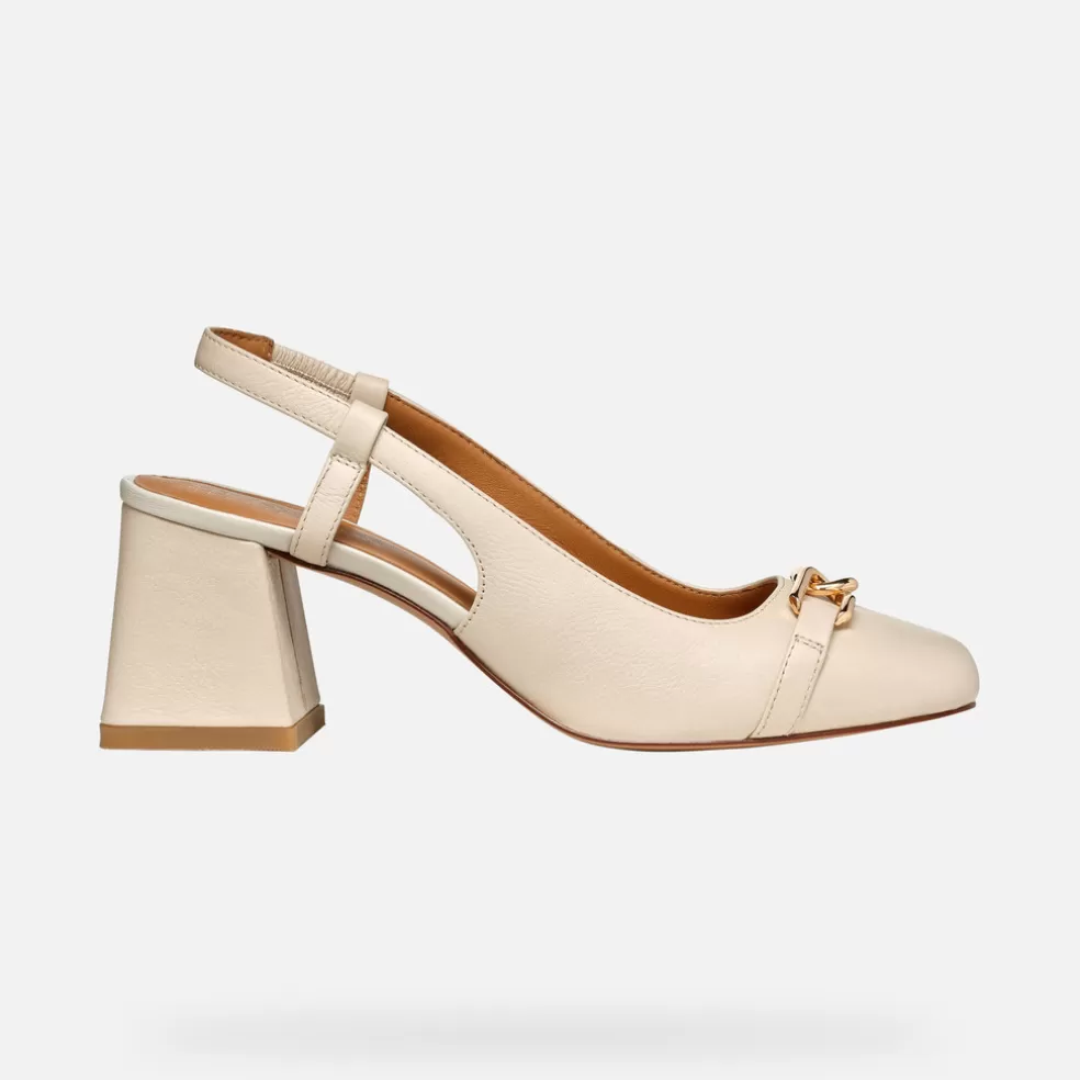 Respira™ | Zapatos con tacón | Geox CORONILLA MUJER - DÉCOLLETÉ de mujer beige claro