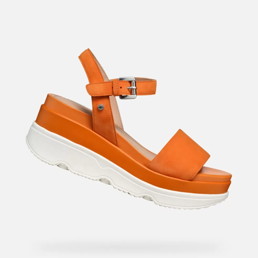 Respira™ | Zapatos con plataforma | Geox GARDENIA MUJER - SANDALIAS de mujer naranja