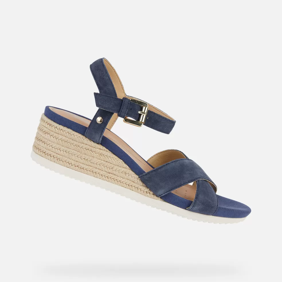 Respira™ | Zapatos con plataforma | Geox ISCHIA CORDA MUJER - SANDALIAS de mujer azul marino