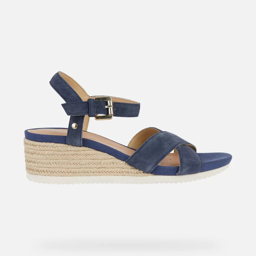 Respira™ | Zapatos con plataforma | Geox ISCHIA CORDA MUJER - SANDALIAS de mujer azul marino