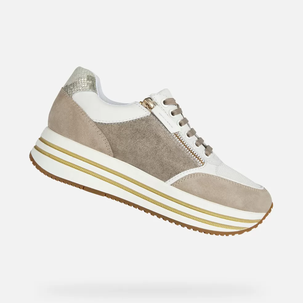 Respira™ | Zapatos con plataforma | Geox KENCY MUJER - SNEAKERS de mujer blanco/beige