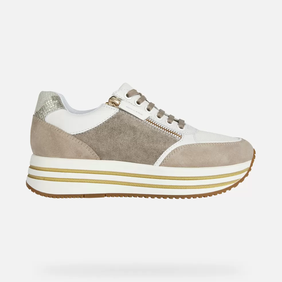 Respira™ | Zapatos con plataforma | Geox KENCY MUJER - SNEAKERS de mujer blanco/beige