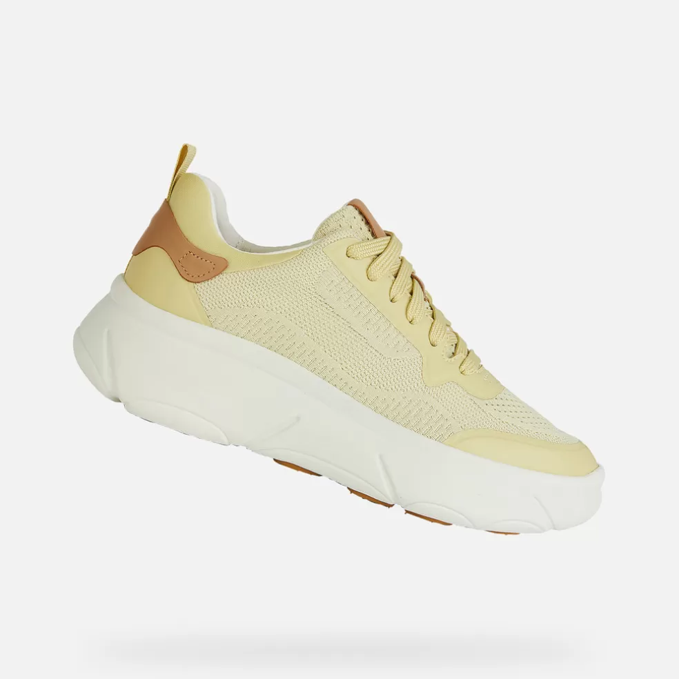 Respira™ | Zapatos con plataforma | Geox NEBULA 2.0 X MUJER - SNEAKERS de mujer amarillo claro