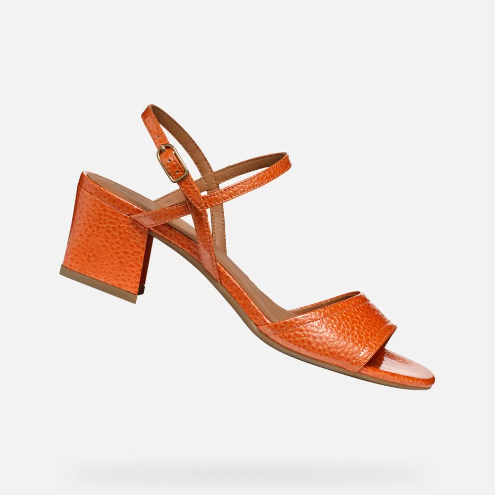 Respira™ | Zapatos con tacón | Geox NEW ERAKLIA 50 MUJER - SANDALIAS de mujer naranja