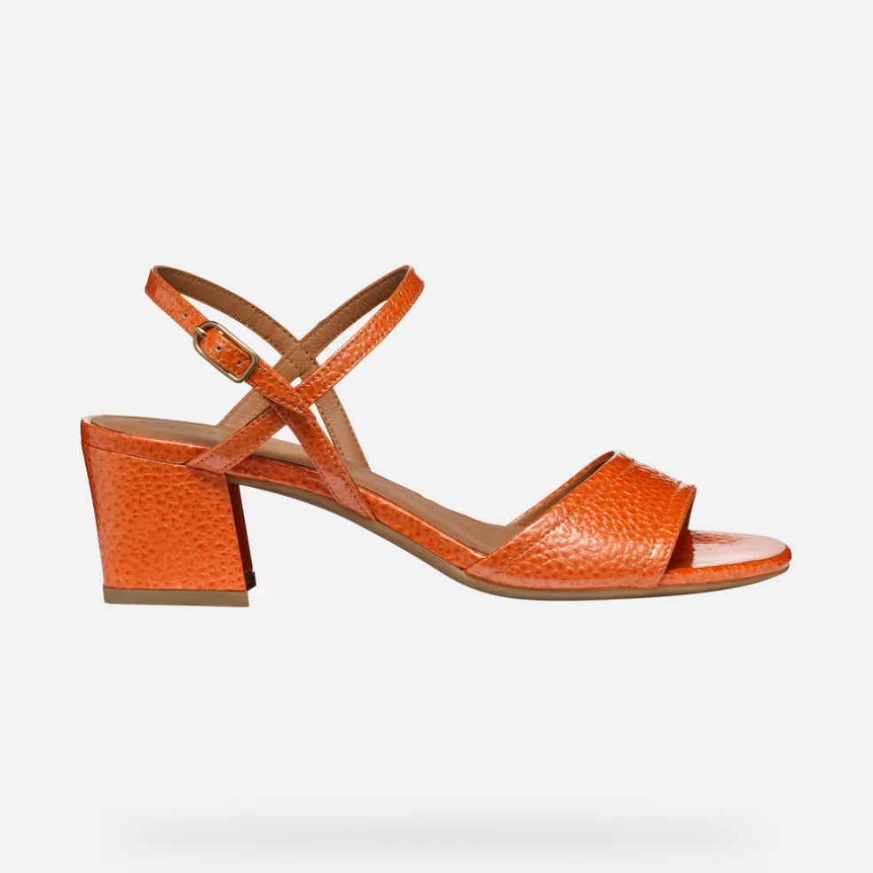 Respira™ | Zapatos con tacón | Geox NEW ERAKLIA 50 MUJER - SANDALIAS de mujer naranja