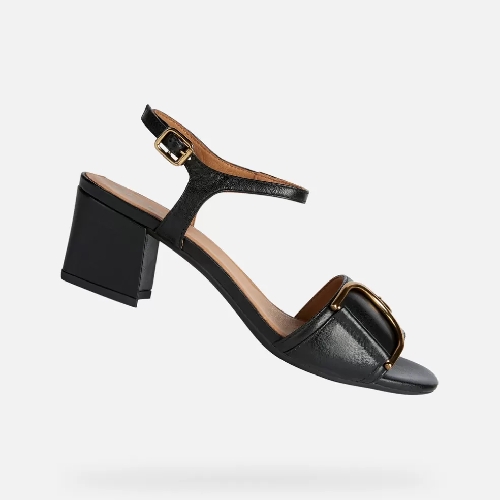 Respira™ | Zapatos con tacón | Geox NEW ERAKLIA 50 MUJER - SANDALIAS de mujer negro