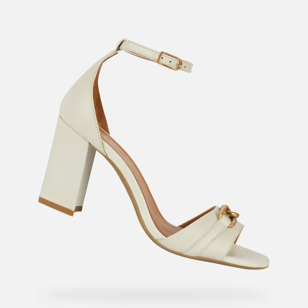 Respira™ | Zapatos con tacón | Geox NEW ERAKLIA 80 MUJER - SANDALIAS de mujer beige claro