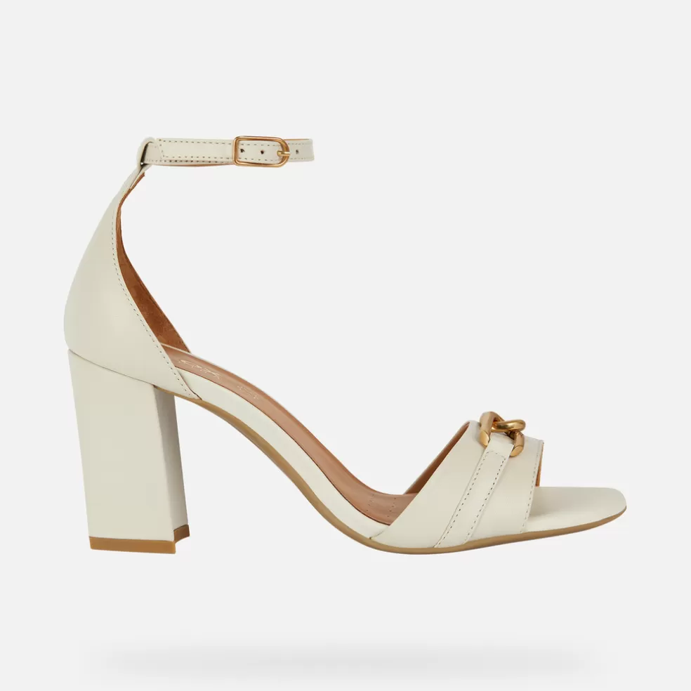 Respira™ | Zapatos con tacón | Geox NEW ERAKLIA 80 MUJER - SANDALIAS de mujer beige claro