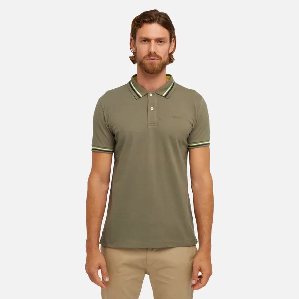 Camisetas y polos | Geox POLO HOMBRE - CAMISETAS Y POLOS de hombre verde oliva oscuro