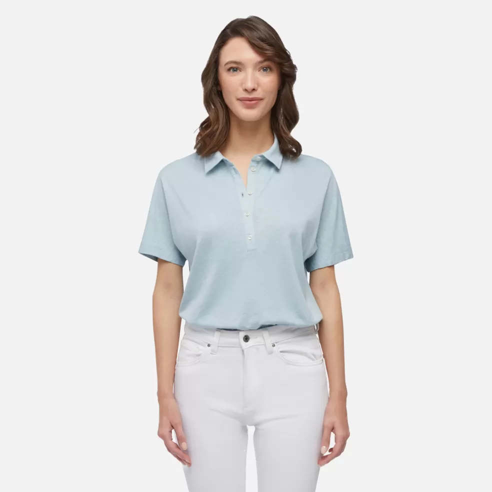 Camisetas y polos | Geox POLO MUJER - CAMISETAS Y POLOS de mujer celeste empolvado