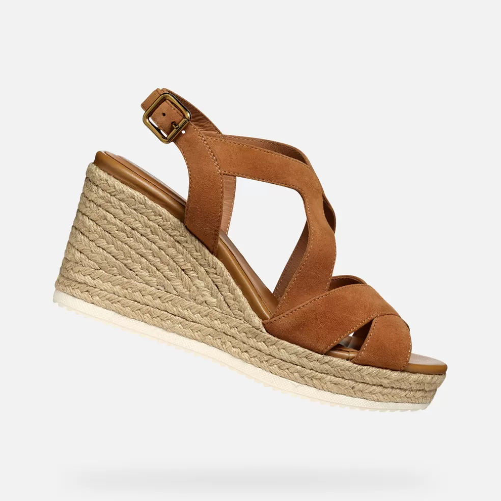 Respira™ | Zapatos con plataforma | Geox PONZA MUJER - SANDALIAS de mujer coñac