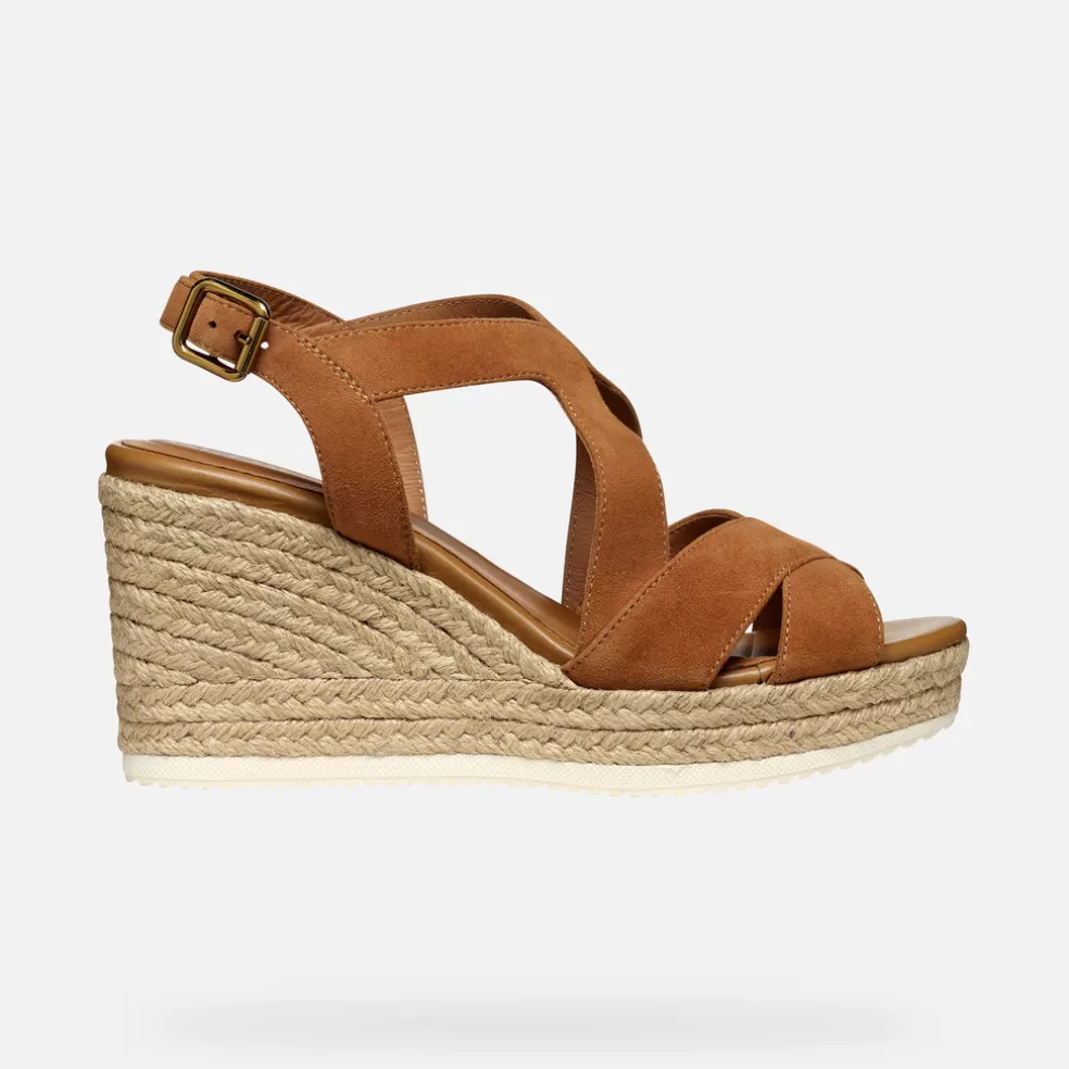 Respira™ | Zapatos con plataforma | Geox PONZA MUJER - SANDALIAS de mujer coñac