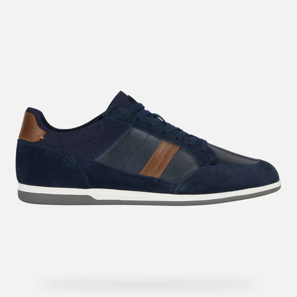 Respira™ | Sneakers | Geox RENAN HOMBRE - SNEAKERS de hombre azul marino/marrón claro