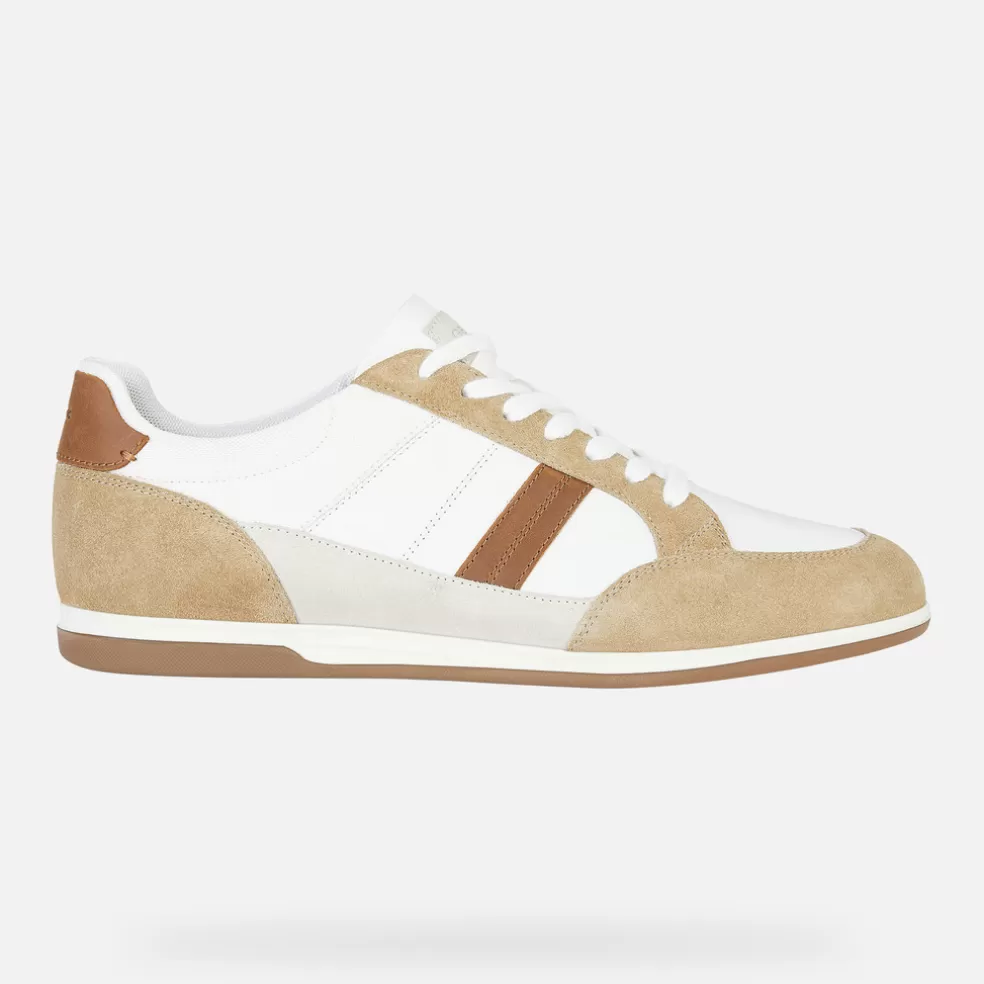 Respira™ | Sneakers | Geox RENAN HOMBRE - SNEAKERS de hombre blanco/coñac