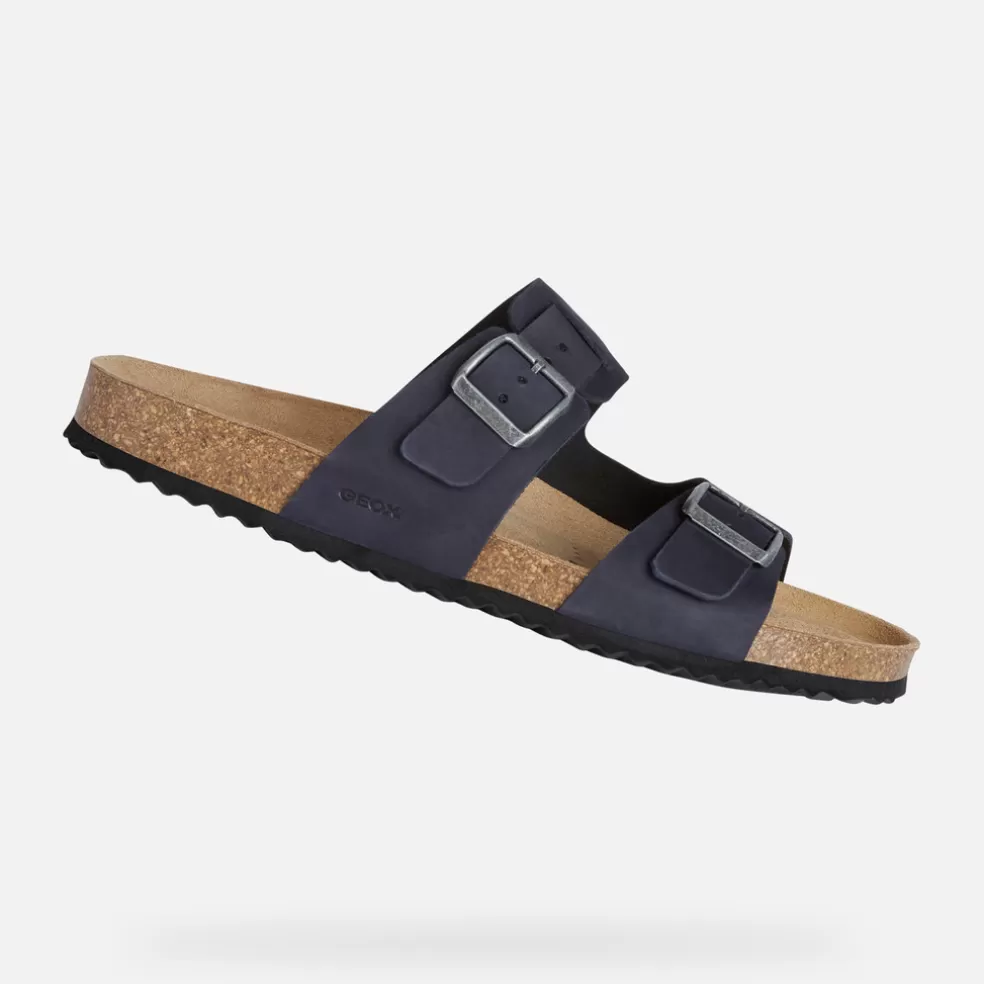 Respira™ | Zapatillas de casa y pantuflas | Geox SANDAL GHITA HOMBRE - SANDALIAS de hombre azul marino