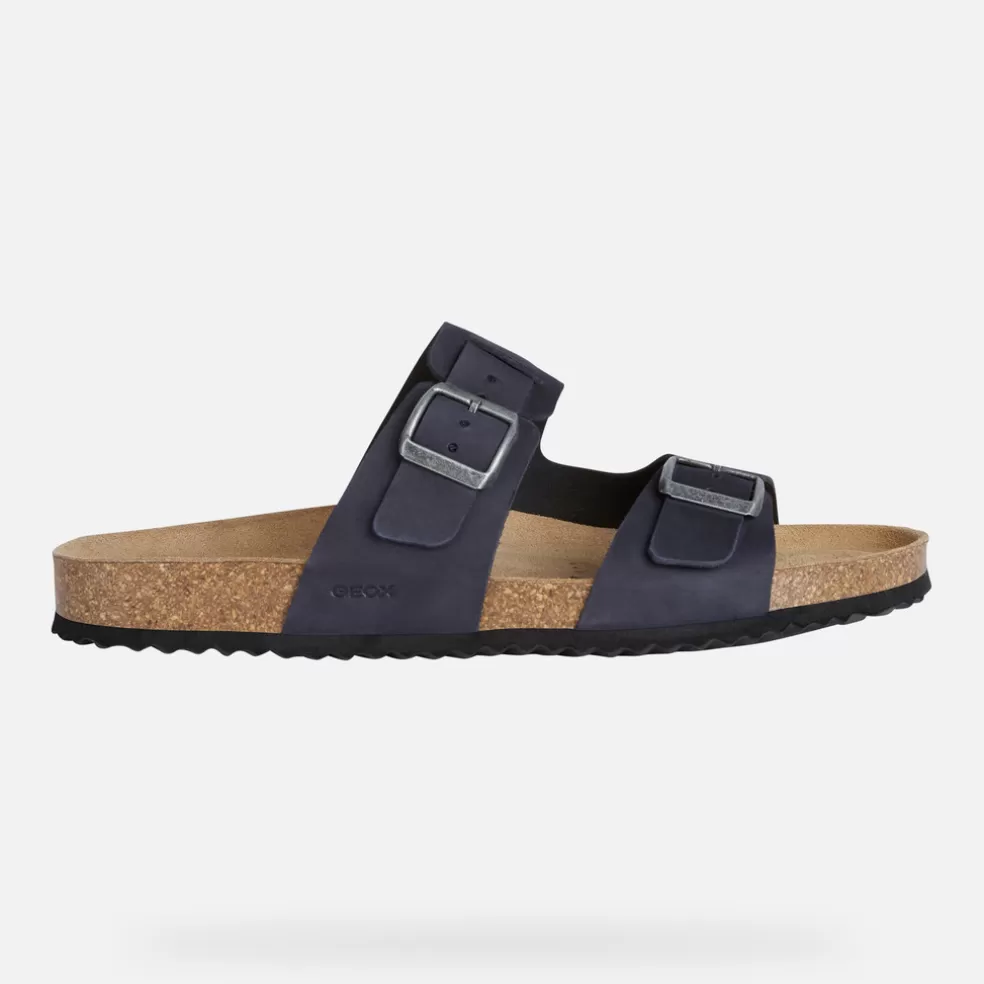 Respira™ | Zapatillas de casa y pantuflas | Geox SANDAL GHITA HOMBRE - SANDALIAS de hombre azul marino