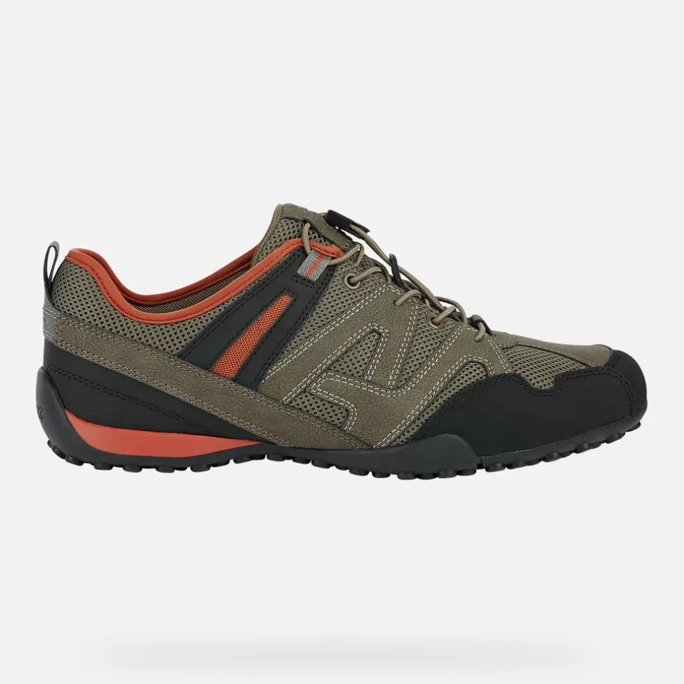 Respira™ | Sneakers | Geox SNAKE HOMBRE - SNEAKERS de hombre gris pardo/teja