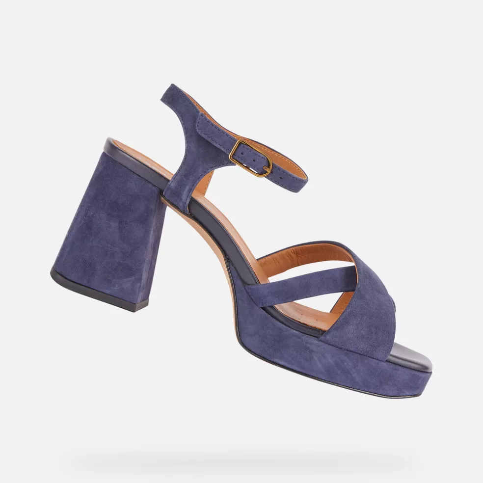 Respira™ | Zapatos con tacón | Geox SOLEDEA MUJER - SANDALIAS de mujer azul marino