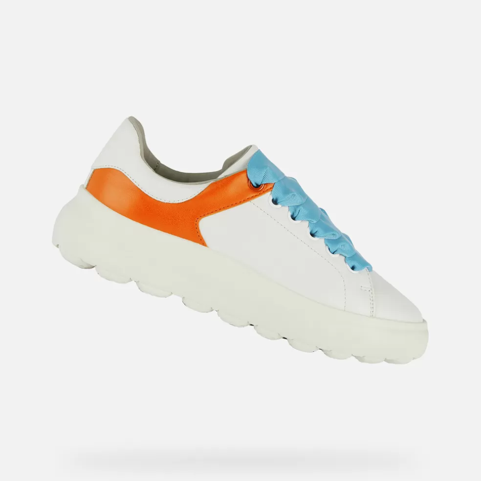 Spherica™ | Sneakers | Geox SPHERICA EC4.1 MUJER - SNEAKERS de mujer blanco/naranja