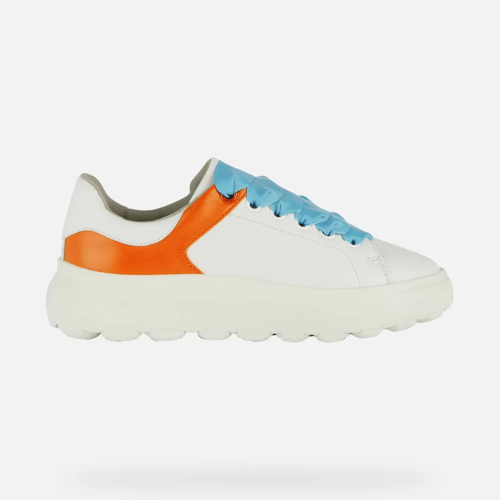 Spherica™ | Sneakers | Geox SPHERICA EC4.1 MUJER - SNEAKERS de mujer blanco/naranja