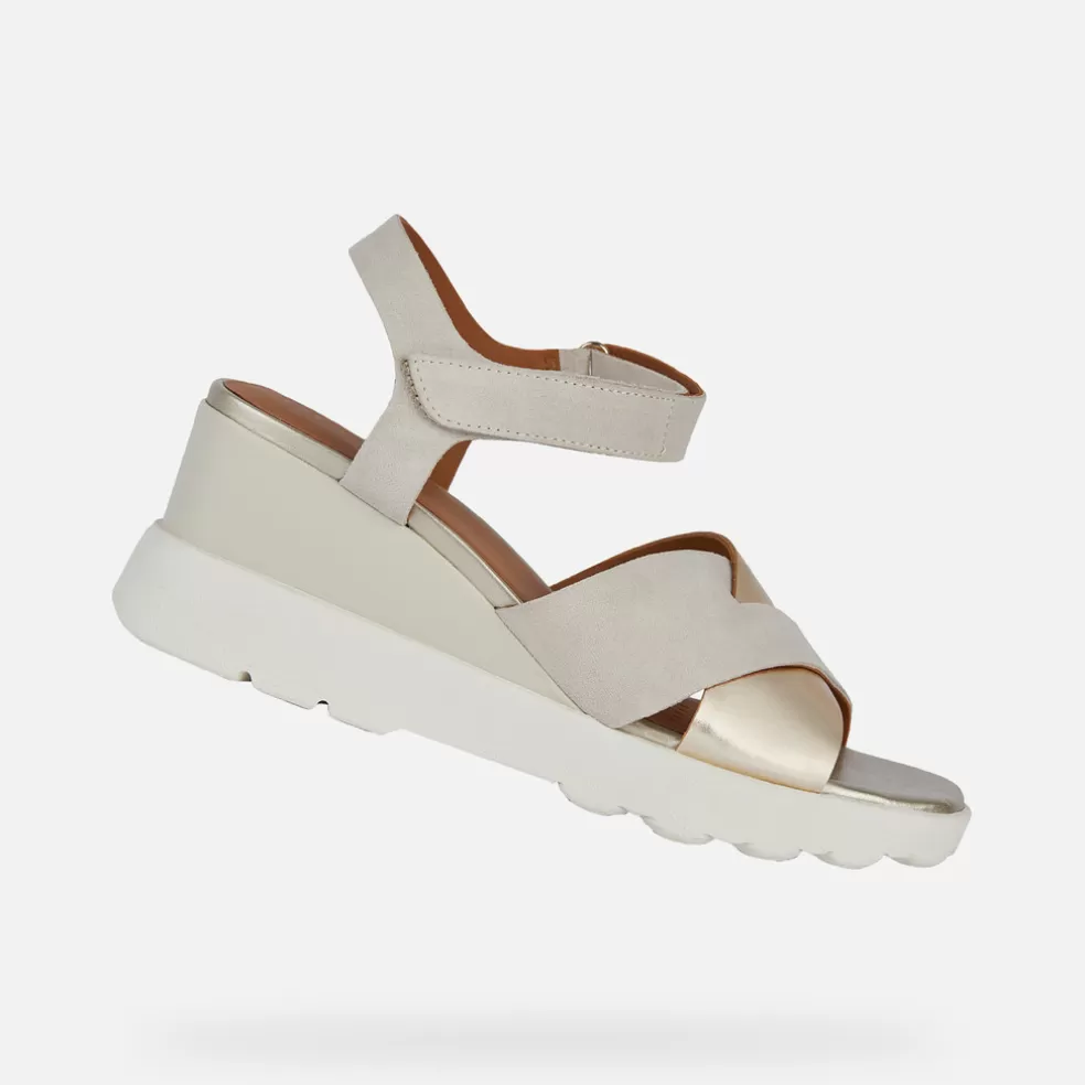 Spherica™ | Zapatos con plataforma | Geox SPHERICA EC6 MUJER - SANDALIAS de mujer beige claro/dorado claro