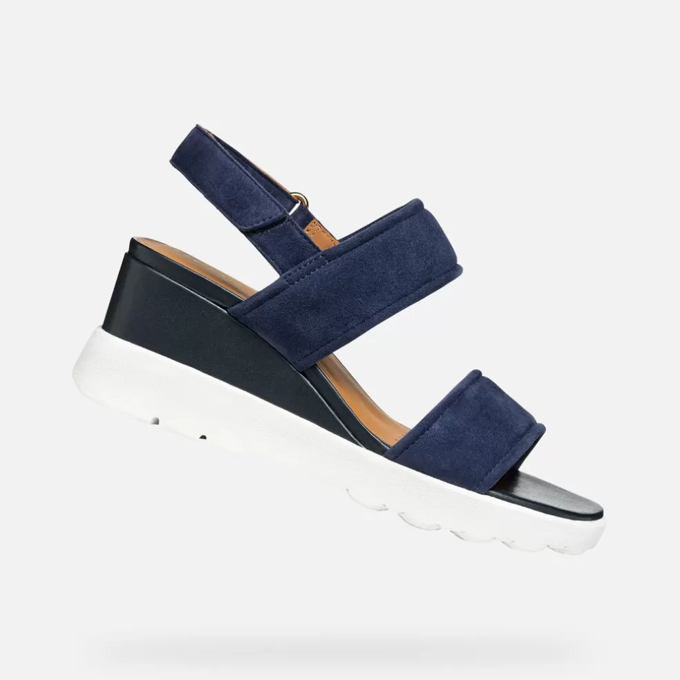 Spherica™ | Zapatos con plataforma | Geox SPHERICA EC6 MUJER - SANDALIAS de mujer azul marino