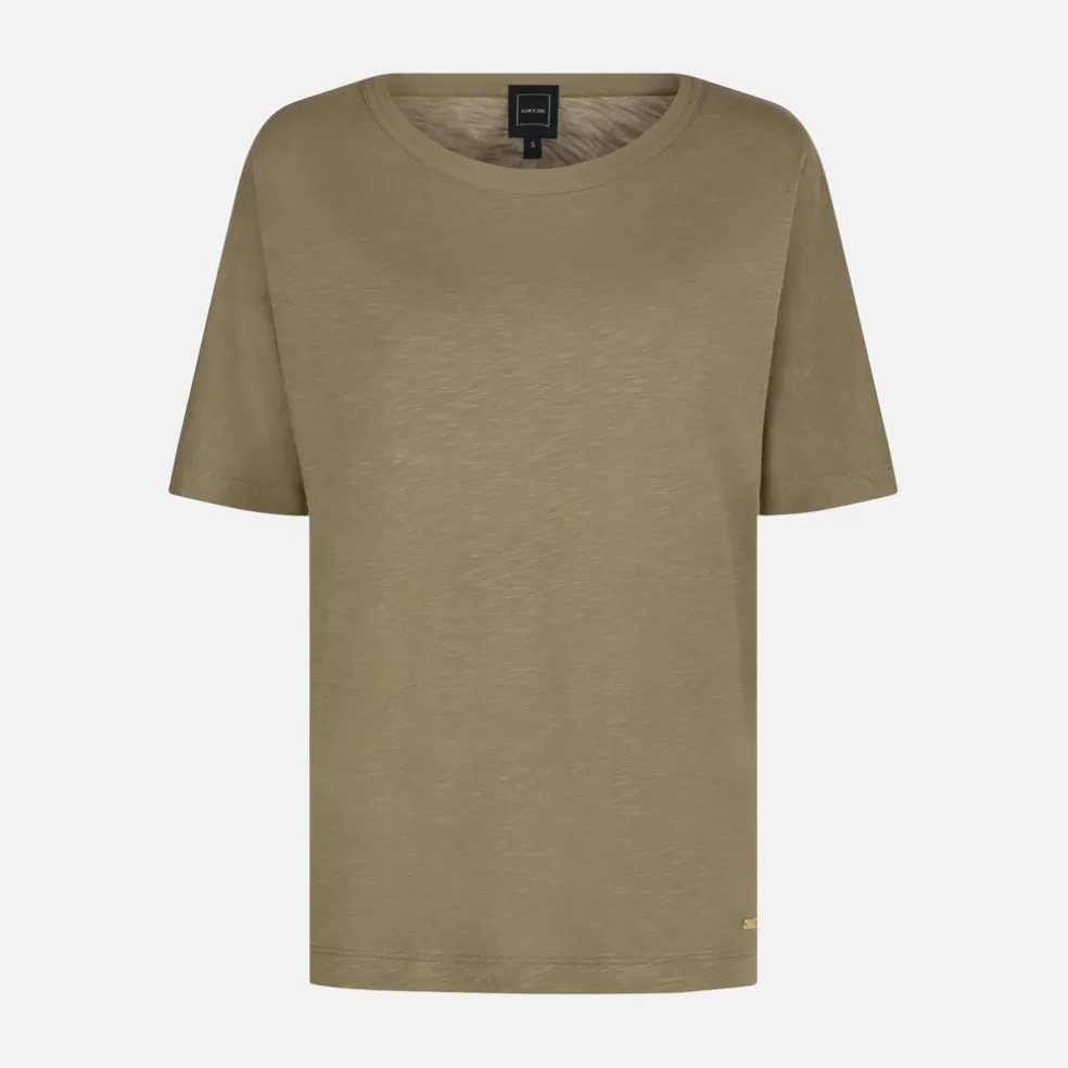 Camisetas y polos | Geox T-SHIRT MUJER - CAMISETAS Y POLOS de mujer verde oscuro