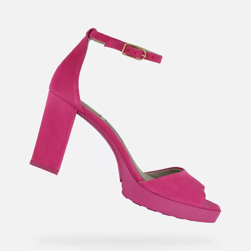 Respira™ | Zapatos con tacón | Geox WALK PLEASURE 85S1 MUJER - SANDALIAS de mujer fucsia