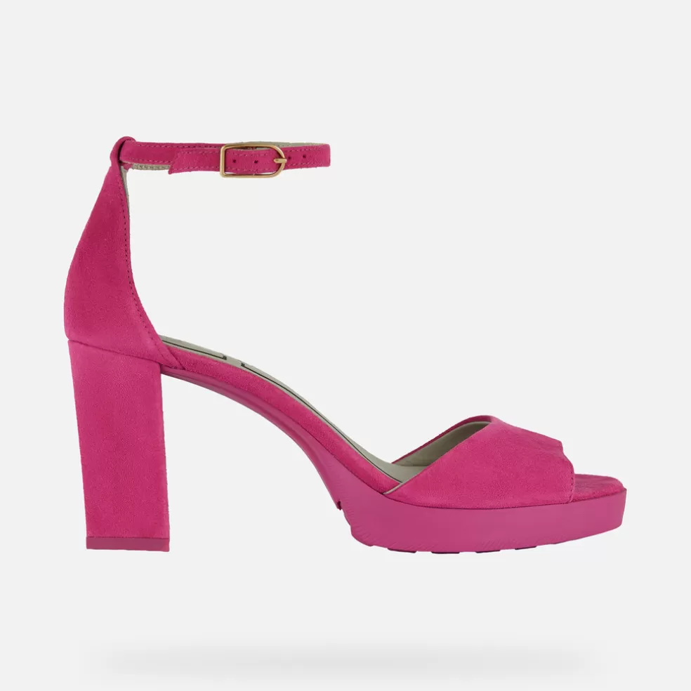 Respira™ | Zapatos con tacón | Geox WALK PLEASURE 85S1 MUJER - SANDALIAS de mujer fucsia